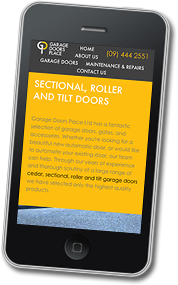 The Garage Doors Place made sure their website was optimised for mobile devices because their clients are often on site.
