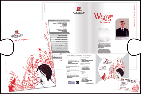 International Prospectus, business cards, cd covers and other marketing collateral for AIS St Helens were all designed by Jigsaw Design